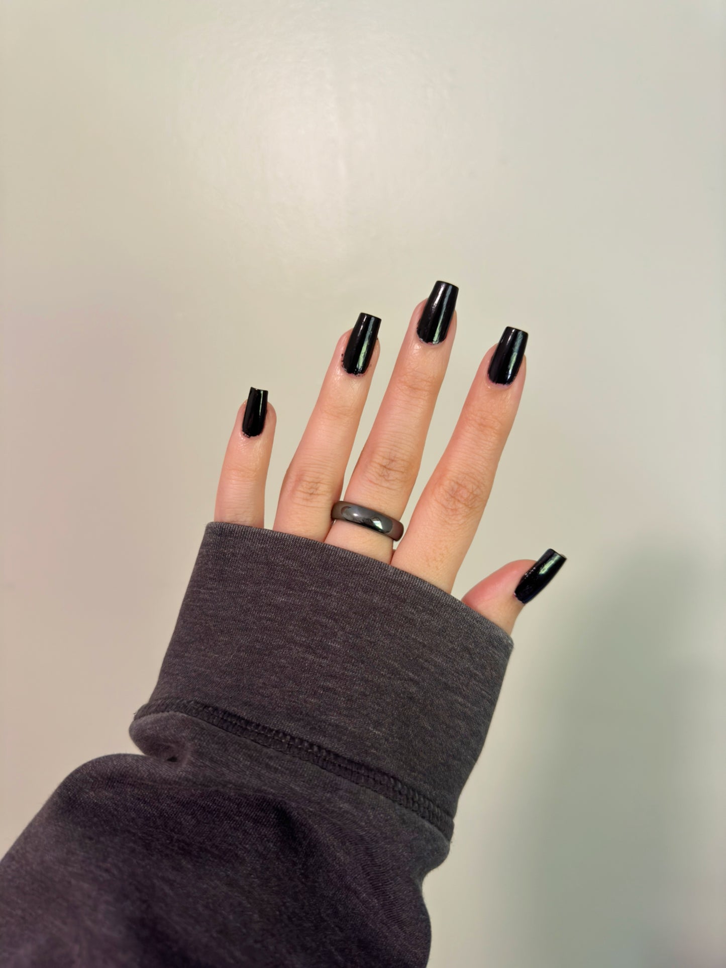 Classic black nail polish.