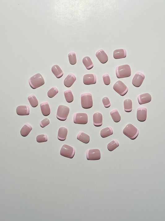 Blush French | Luxury Hand-Painted Press On Nails
