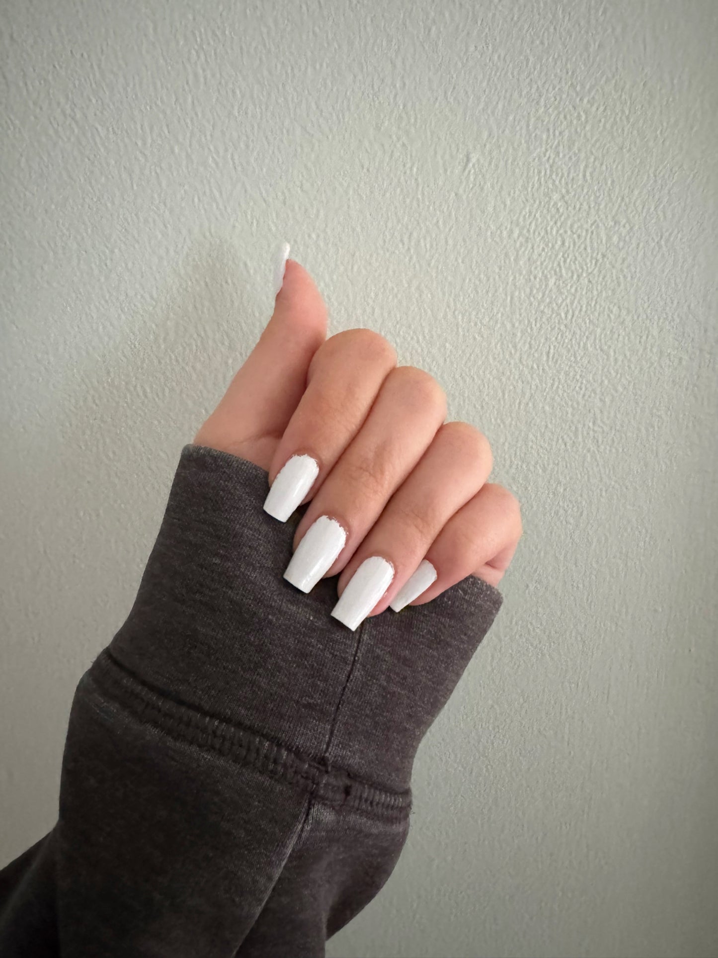 Classic white nail polish.