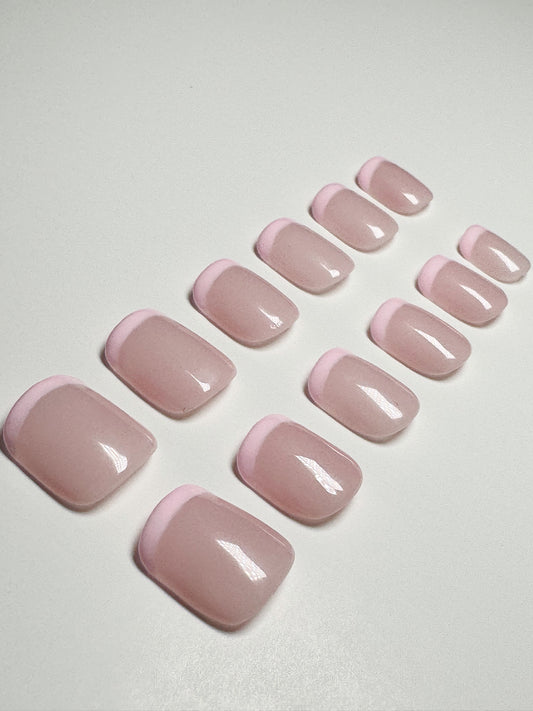 Blush French | Luxury Hand-Painted Press On Nails
