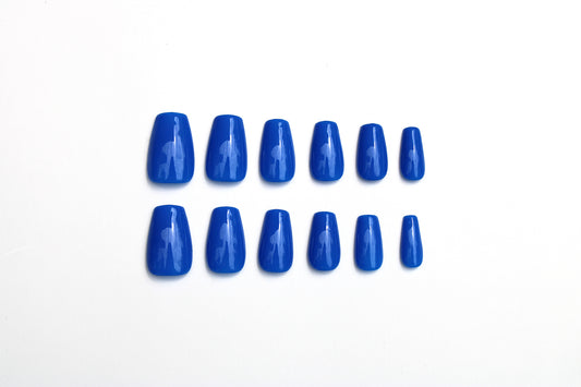 Blue Crush | Luxury Hand-Painted Press On Nails