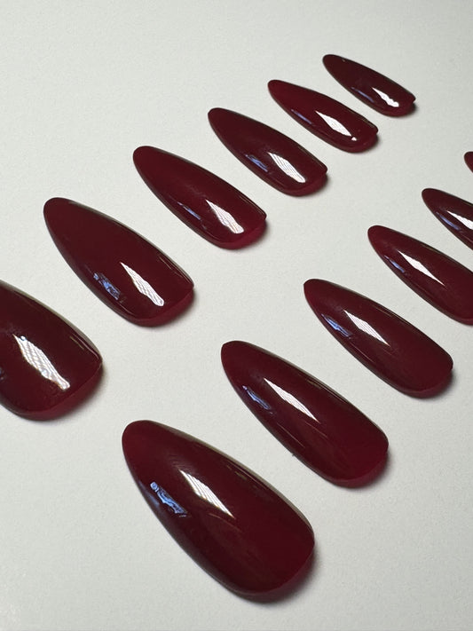 Solid Burgundy - Press On Nails